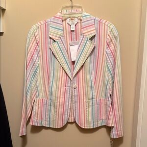 Talbots Multicolor Striped Blazer
